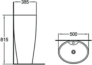 Раковина напольная SantiLine SL-4002 50см белый